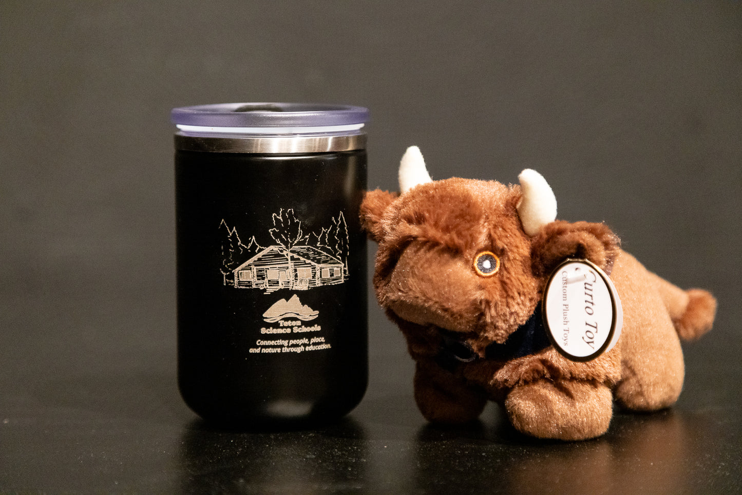 Teton Science School Travel Mug and Stuffed Bison